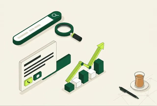 Google Ads search and growth chart illustration