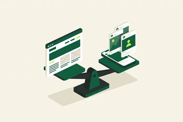 Scale balancing a website and social media